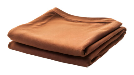Brown folded T-shirt on a transparent background. isolated background.
