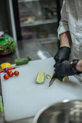cooking in the restaurant kitchen
