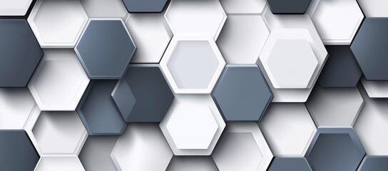 Abstract hexagonal pattern in grey and white.