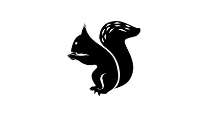 squirrel emblem, black isolated silhouette