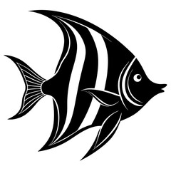 Angelfish Silhouette  vector illustration