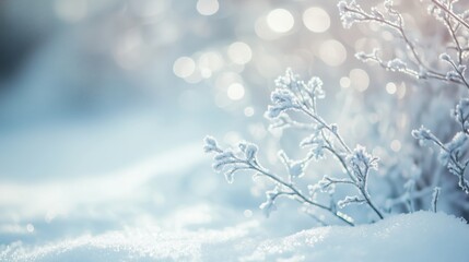 Winterlicher Ast mit Eiskristallen