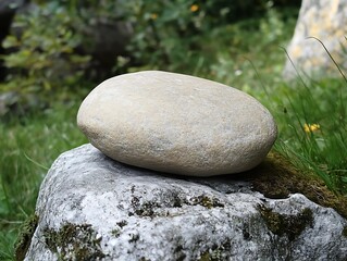 A smooth stone in a natural setting 