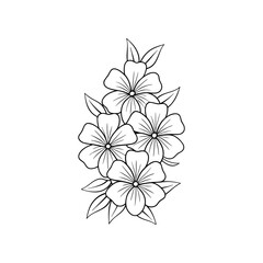  Flowers Bouquet Icon, Minimalist ThinLine Art, Hand-drawn Floral Icon Elements, Flowers in Outline Logo Style.
