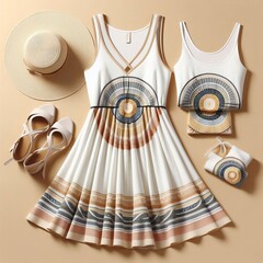 Geometric Circle Dress A flowy sundress with a geometric circle