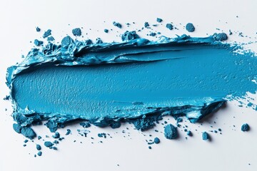 Vibrant Blue Paint Stroke on White Surface