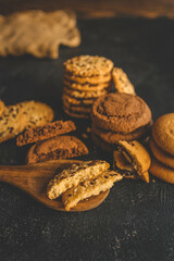 Assortment of different homemade cookies, advertising