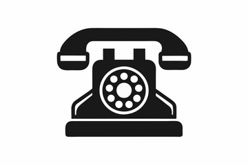 retro telephone on white