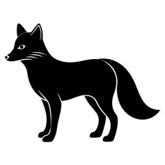 Arctic Fox Silhouette  vector illustration