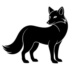 Arctic Fox Silhouette  vector illustration