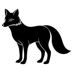 Arctic Fox Silhouette  vector illustration