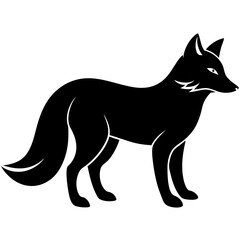 Arctic Fox Silhouette  vector illustration