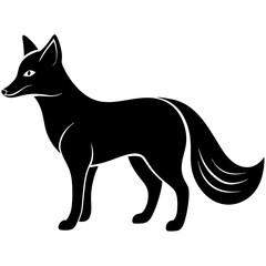 Arctic Fox Silhouette  vector illustration