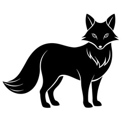 Arctic Fox Silhouette  vector illustration