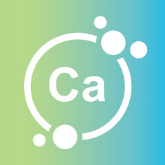 Mineral Ca Calcium, blue shining pill, capsule, - icon, vector.