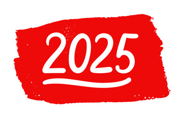 New Year 2025 Hand Lettering Banner Vector Numbers