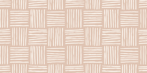 Trendy aesthetic abstract seamless pattern with geometric print. Minimalistic Organic brush stroke, ink texture. Simple design for wallpaper, textile, wrapping, packing, fabric, branding, decoration