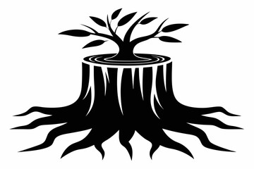 tree stump silhouette