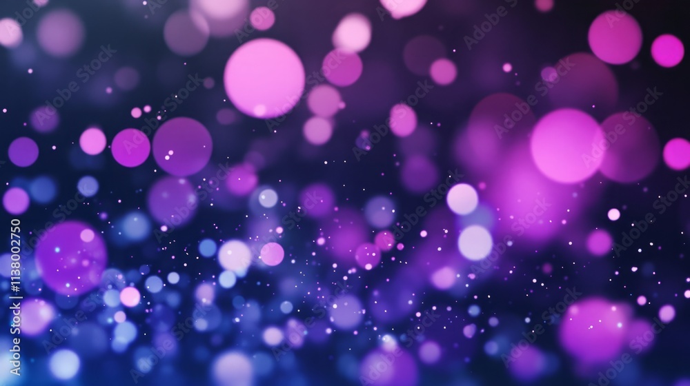 Wall mural a vibrant black-to-purple gradient background with soft bokeh effects, creating a dreamy and etherea