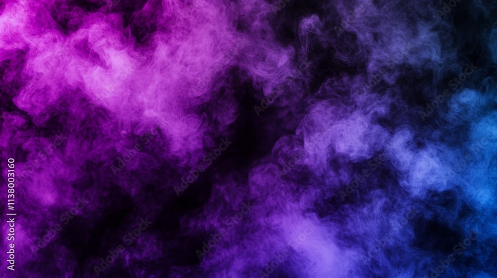 Wall mural a vibrant black-to-purple gradient background with soft bokeh effects, creating a dreamy and etherea