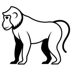 Baboon Silhouette  vector illustration