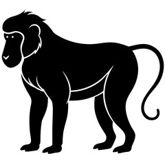 Baboon Silhouette  vector illustration