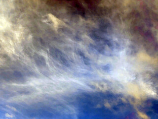 Thundery Abstract Stormy Cloudy Blue and Grey Skyscape Sky with large Clouds