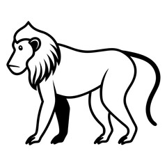 Baboon Silhouette  vector illustration