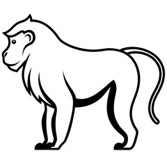 Baboon Silhouette  vector illustration