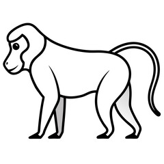 Baboon Silhouette  vector illustration