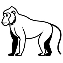 Baboon Silhouette  vector illustration