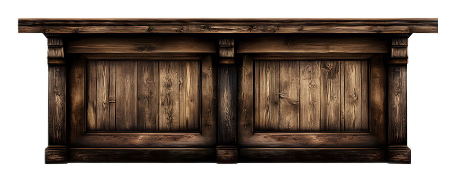 recommend clip art: Brown wooden bar on a transparent background. isolated background.