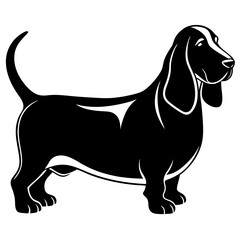 Basset Hound Silhouette  vector illustration