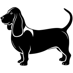Basset Hound Silhouette  vector illustration