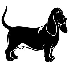 Basset Hound Silhouette  vector illustration