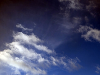 Obraz premium Thundery Abstract Stormy Cloudy Blue and Grey Skyscape Sky with large Clouds