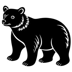 Bear Cub Silhouette  vector illustration