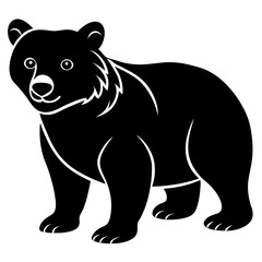 Bear Cub Silhouette  vector illustration