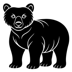 Bear Cub Silhouette  vector illustration