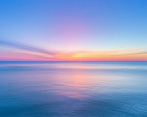 Pastel Sunrise Over Calm Ocean Waters