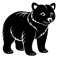 Bear Cub Silhouette  vector illustration