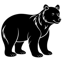 Bear Cub Silhouette  vector illustration