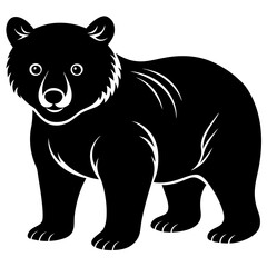 Bear Cub Silhouette  vector illustration