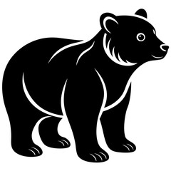Bear Cub Silhouette  vector illustration