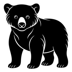 Bear Cub Silhouette  vector illustration