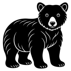 Bear Cub Silhouette  vector illustration