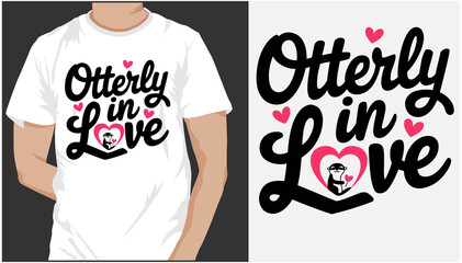 Otterly in Love  t shirt design 