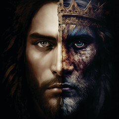 two faced lion christ
