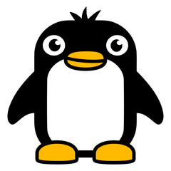 Penguin Looks Sweet Baby Child Small Cute Lovely Design Lover Art Vector Illustration Card T-Shirt Poster Sticker Graphic Print Decorative Drawing Isolated Logo Decoration Symbol Creative Cool Style