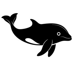 Beluga Whale Silhouette  vector illustration